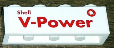 3010pb181 - Brick 1 x 4 with Red 'Shell V-Power' Pattern (Sticker) - Set 30196