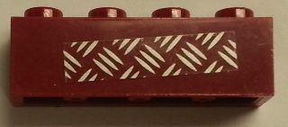 3010pb195 - Brick 1 x 4 with Silver Tread Plate on Transparent Background Pattern (Sticker) - Sets 7298 / 7477