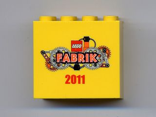 30144pb095 - Brick 2 x 4 x 3 with LEGO Fabrik 2011 Pattern