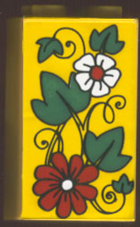 30145pb002 - Brick 2 x 2 x 3 with Flowers and Leaves Pattern (Sticker) - Set 4165