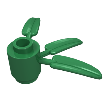 30176 - Plant Brick, Round 1 x 1 with 3 Bamboo Leaves