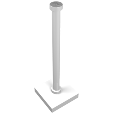 30256 - Support 2 x 2 x 5 Bar on Tile Base with Solid Stud and Stop Ring