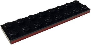 3034pb01 - Plate 2 x 8 with Red Stripe Pattern