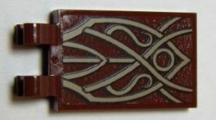 30350bpb004 - Tile, Modified 2 x 3 with 2 Clips with Vines Pattern (Sticker) - Set 79006