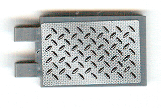 30350pb009 - Tile, Modified 2 x 3 with 2 Clips with Tread Plate Pattern (Sticker) - Set 8134