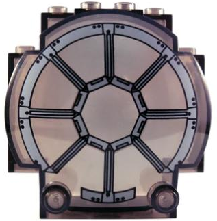 30366pb03 - Windscreen 3 x 6 x 5 Bubble with SW 8 Spoke Radial Light Bluish Gray Thick Lines Pattern