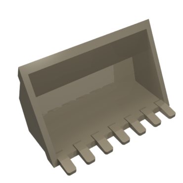 30394 - Vehicle, Digger Bucket 7 Teeth 3 x 6 with Locking 2 Finger Hinge
