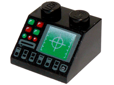 3039pb041 - Slope 45 2 x 2 with Radar and Disk Slot Pattern