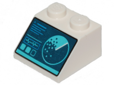 3039pb132 - Slope 45 2 x 2 with Dark Blue Sonar Screen Pattern