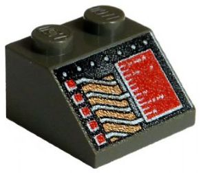 3039px10 - Slope 45 2 x 2 with Red Rectangle and Copper and White Circuitry Pattern