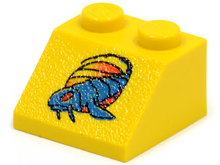 3039px12 - Slope 45 2 x 2 with SW Blue Segmented Fish Pattern