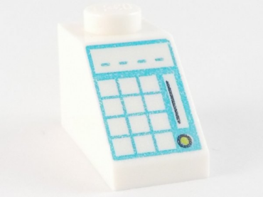 3040pb027 - Slope 45 2 x 1 with Light Aqua Keypad on Medium Azure Background Pattern