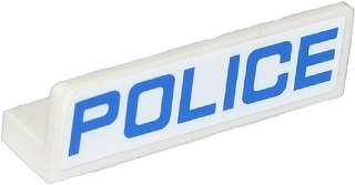 30413pb044 - Panel 1 x 4 x 1 with Blue 'POLICE' Thin Font Pattern (Sticker) - Sets 60047 / 60049