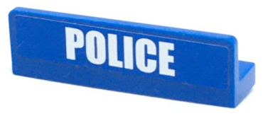 30413pb061 - Panel 1 x 4 x 1 with White 'POLICE' Bold Narrow Font Small on Blue Background Pattern (Sticker) - Set 4436