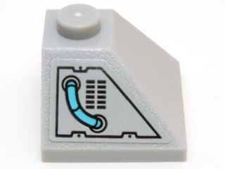 3045pb05 - Slope 45 2 x 2 Double Convex with Medium Azure Hose and Black Vents Pattern (Sticker) - Set 71200