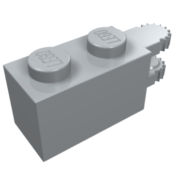 30540 - Hinge Brick 1 x 2 Locking with 2 Fingers Horizontal End, 9 Teeth
