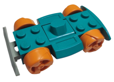 30558c06 - Vehicle, Base 4 x 6 Racer Base with Orange Wheels and Light Gray Bumper