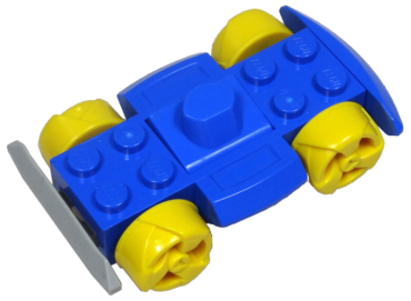 30558c09 - Vehicle, Base 4 x 6 Racer Base with Yellow Wheels and Light Gray Bumper