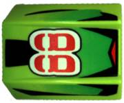 30602pb010 - Slope, Curved 2 x 2 Lip with '88', Green Fade/Black Stripes Pattern