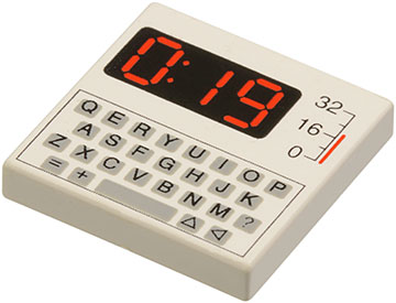 3068p80 - Tile 2 x 2 with Keyboard and Red '0:19' Pattern