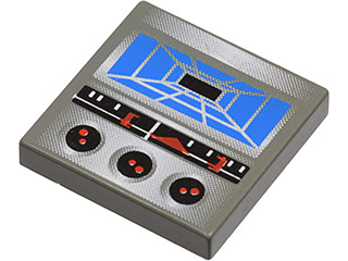 3068pb0071 - Tile 2 x 2 with Alpha Team Arctic Blue Rectangle Grid Display Pattern