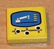 3068pb0089 - Tile 2 x 2 with Robot Arm Controls Pattern (Sticker) - Set 8286