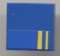 3068pb0195 - Tile 2 x 2 with 2 Half Yellow Stripes Pattern (Sticker) - Set 8124