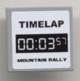3068pb0197 - Tile 2 x 2 with 'TIMELAP 00:03:57 MOUNTAIN RALLY' on White Pattern (Sticker) - Set 8124