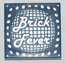 3068pb0341 - Tile 2 x 2 with Silver 'Brick Fever' and Lights Pattern