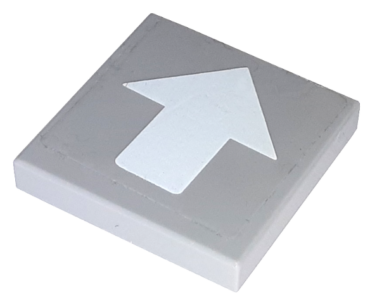 3068pb0385 - Tile 2 x 2 with Arrow Wide White Pattern (Sticker) - Set 7993