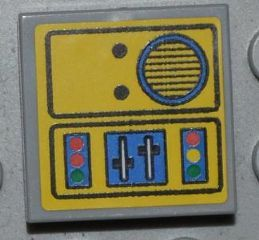 3068pb0433L - Tile 2 x 2 with Crane Control Panel with Speaker Pattern Model Left Side (Sticker) - Set 4645