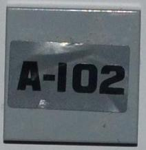 3068pb0442 - Tile 2 x 2 with Black 'A-102' Pattern (Sticker) - Set 8199