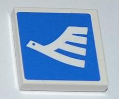 3068pb0459L - Tile 2 x 2 with White Airline Bird on Blue Background Pattern Model Left Side (Sticker) - Set 3182
