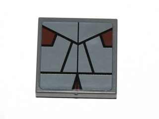 3068pb0595 - Tile 2 x 2 with SW Sith Pattern (Sticker) - Set 7957