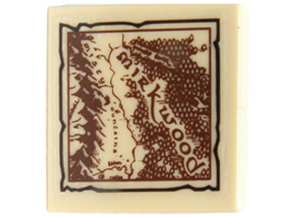 3068pb0640 - Tile 2 x 2 with Map Mirkwood Pattern (Sticker) - Set 79003