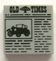 3068pb0758 - Tile 2 x 2 with Newspaper 'OLD TIMES' Pattern