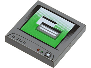 3068pb0851 - Tile 2 x 2 with Computer Monitor with White Dot Power Switch Pattern