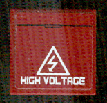 3068pb0865 - Tile 2 x 2 with White Electrical Hazard Symbol and 'HIGH VOLTAGE' Pattern (Sticker) - Set 8102