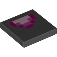 3068pb0895 - Tile 2 x 2 with Pixelated Bright Pink, Dark Pink and Magenta Tongue Pattern (Minecraft Dragon)