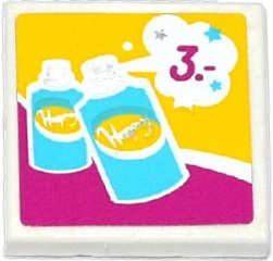 3068pb0917 - Tile 2 x 2 with 2 Spray Cans and '3.-' Pattern (Sticker) - Set 41093