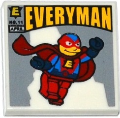 3068pb0927 - Tile 2 x 2 with Simpsons 'EVERYMAN' Comic Book Pattern