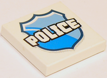 3068pb0974 - Tile 2 x 2 with 'POLICE' on Badge Pattern