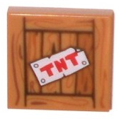 3068pb0975 - Tile 2 x 2 with 'TNT' on Wood Grain Pattern