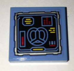 3068pb1035 - Tile 2 x 2 with Batcomputer Pretzel Display Pattern (Sticker) - Set 70909