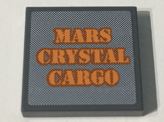 3068pb1038 - Tile 2 x 2 with Orange 'MARS CRYSTAL CARGO' Label Pattern (Sticker) - Set 7649