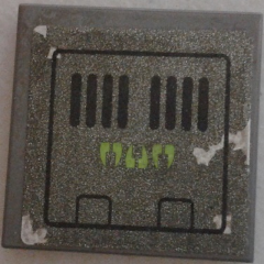 3068pb1104 - Tile 2 x 2 with Vent Grille and Lime Spider Fangs Pattern (Sticker) - Set 70130