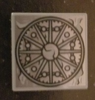 3068pb1121 - Tile 2 x 2 with Stone Wheel and Radiating Lines Pattern (Mother Box Top)