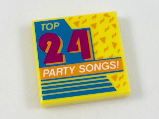 3068pb1137 - Tile 2 x 2 with 'Top 24 Party Songs!' Album Cover Pattern