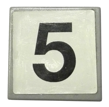 3068pb1140 - Tile 2 x 2 with Number 5 Pattern (Sticker) - Set 8144