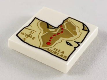 3068pb1253 - Tile 2 x 2 with Isla Nublar Map Pattern